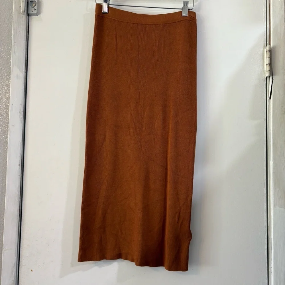 J. Crew Midi Tube Sweater Skirt Burnished Pecan XS NWT Knit Stretch Pencil
